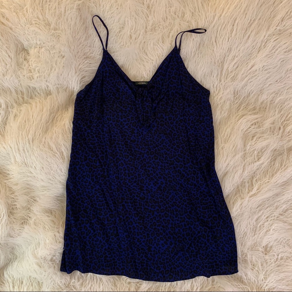 Wild Fable cobalt blue leopard print slip dress